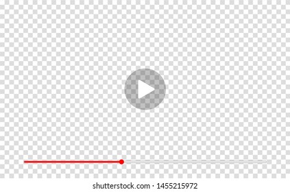Vector Illustration of the video player sign or movie media play bar on transparent background. EPS10.