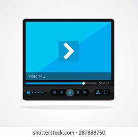 Vector illustration video player skin isolated on a white background.