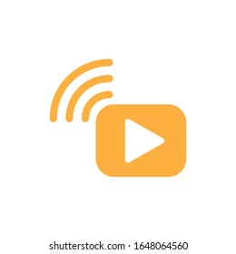 Vector illustration, video streaming icon template can be used for topics video music, information, broadcast, film