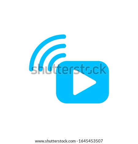 Vector illustration, video streaming 
 icon template.  