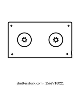 Vector illustration of videotape and reel logo. Web element of videotape and videocassette stock vector illustration.