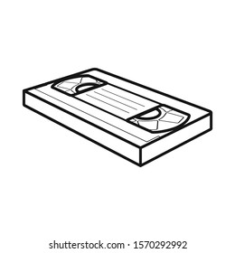 Vector illustration of videotape and tape logo. Graphic of videotape and cassette stock symbol for web.