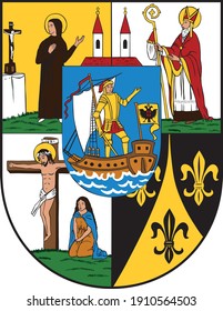 Vector illustration of the Viennese Mariahilf district of Vienna, Austria