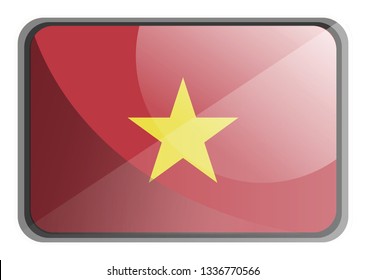 Vector illustration of Vietnam flag on white background.