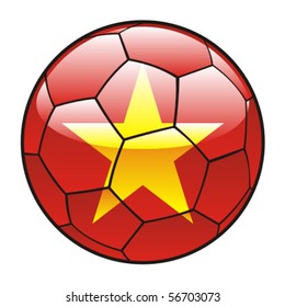 vector illustration of Vietnam flag on soccer ball