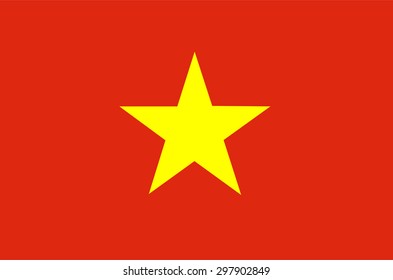 Vector illustration of vietnam flag. Rectangular national flag of vietnam. Vietnamese flag