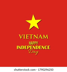 Vector Illustration of vietnam independence day. red background and yellow star