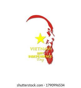 Vector Illustration of Vietnam independence day white background and yellow star