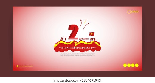 Vector illustration of Vietnam Independence Day social media story feed template