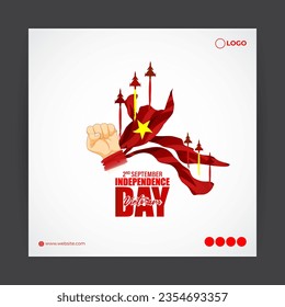 Vector illustration of Vietnam Independence Day social media story feed template