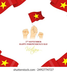 Vector illustration of Vietnam Independence Day social media feed template