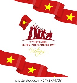 Vector illustration of Vietnam Independence Day social media feed template