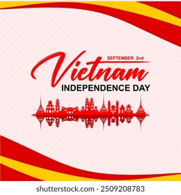 Vector illustration of Vietnam Independence Day social media feed template. Happy Vietnam Independence Day September 2th Celebration Vector Design Illustration. 