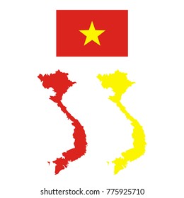 vector illustration of Vietnam map and flag