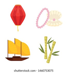 Vector illustration of vietnam and tourism sign. Collection of vietnam and travel stock vector illustration.