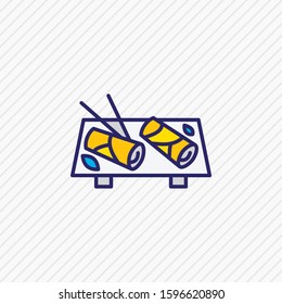 Vector illustration of vietnamese spring rolls icon colored line. Beautiful culinary element also can be used as dieting icon element.