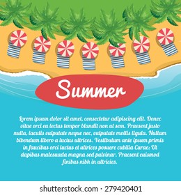 vector illustration of a view of a beach from above