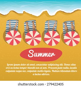 vector illustration of a view of a beach from above