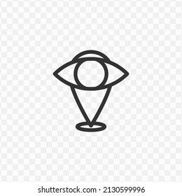 Vector illustration of view location icon in dark color and transparent background(png).