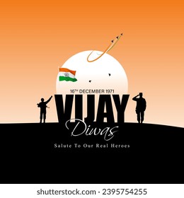 Vector illustration of Vijay Diwas social media feed set template written Hindi text means Vijay diwas