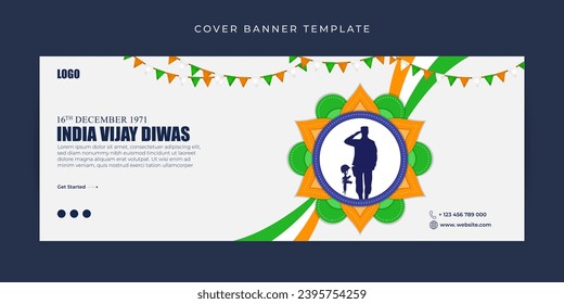 Vector illustration of Vijay Diwas social media feed set template written Hindi text means Vijay diwas