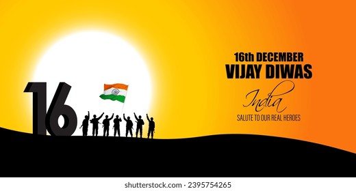 Vector illustration of Vijay Diwas social media feed set template written Hindi text means Vijay diwas