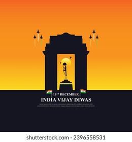 Vector illustration of Vijay Diwas social media feed set template written Hindi text means Vijay diwas