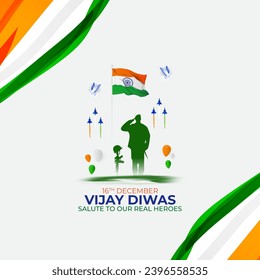 Vector illustration of Vijay Diwas social media feed set template written Hindi text means Vijay diwas