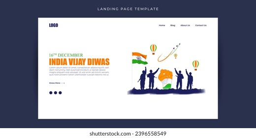 Vector illustration of Vijay Diwas social media feed set template written Hindi text means Vijay diwas