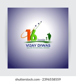 Vector illustration of Vijay Diwas social media feed set template written Hindi text means Vijay diwas