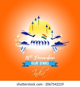 Vector illustration of Vijay Diwas (VICTORY DAY)banner, 16 december 1971.