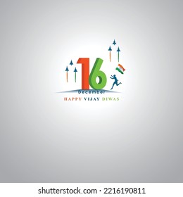 Vector illustration of Vijay Diwas (VICTORY DAY)banner, 16 december 1971.