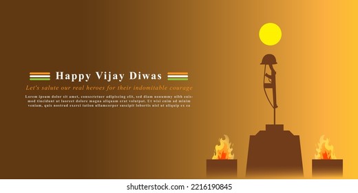 Ilustración vectorial del cartel de Vijay Diwas (DÍA DE LA VICTORIA), 16 de diciembre de 1971.