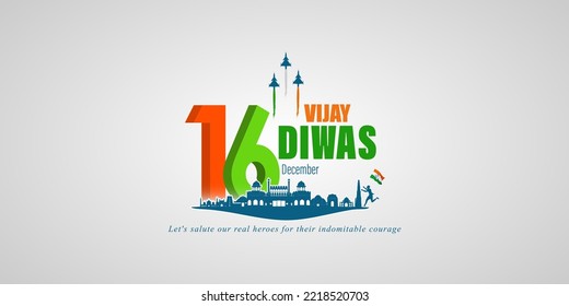 Vector illustration of Vijay Diwas (VICTORY DAY)banner, 16 december 1971.