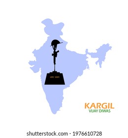 Vector Illustration of Vijay kargil diwas means 26 July Kargil (Indian Border Place Name) Victory Day.
