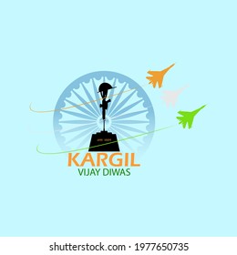 Vector Illustration of Vijay kargil diwas means 26 July Kargil (Indian Border Place Name) Victory Day.