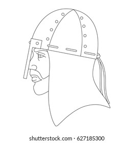 Vector illustration of viking head isolated on a white background. Can be used for graphic design, textile design or web design.