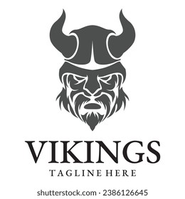 Vector illustration Viking with Helmet, Armor on the White background.