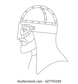 Vector illustration of viking in helmet isolated on a white background. Can be used for graphic design, textile design or web design.