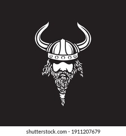 Vector illustration of Viking with Helmet, 
for mascot sport logo badge label sign poster 
emblem patch t-shirt printing. Vector Logo