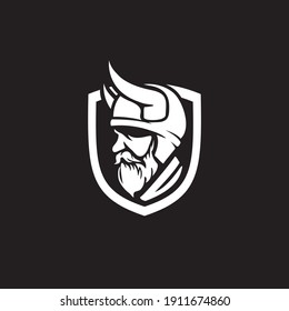 Vector illustration of Viking with Helmet, 
for mascot sport logo badge label sign poster 
emblem patch t-shirt printing. Vector Logo