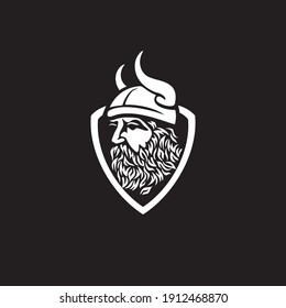 Vector illustration of Viking with Helmet, 
for mascot sport logo badge label sign poster 
emblem patch t-shirt printing. Vector Logo