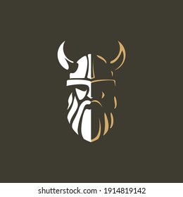 Vector illustration of Viking with Helmet, 
for mascot sport logo badge label sign poster 
emblem patch t-shirt printing. Vector Logo