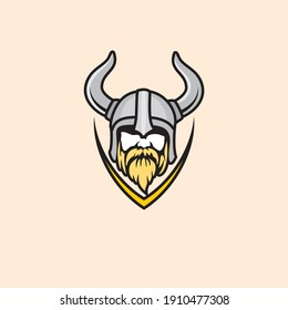 Vector illustration of Viking logo, warrior of viking logo