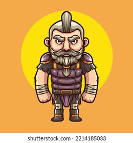 Ilustración vectorial de la mascota viking