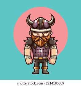 Ilustración vectorial de la mascota viking