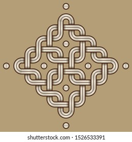 Vector Illustration of a Viking Nordic knot - mystic, decorative symbol with interweaved Engraved lines. Lines, engraving and fill color neatly in separate well-defined Layers.