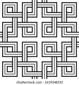 Vector Illustration of a Viking Nordic Seamless Pattern - mystic, decorative interweaved Gold Engraved shapes. Lines, engraving and fill color neatly in separate well-defined Layers.