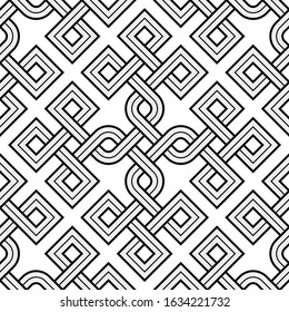 Vector Illustration of a Viking Nordic Seamless Pattern - mystic, decorative interweaved Gold Engraved shapes. Lines, engraving and fill color neatly in separate well-defined Layers.