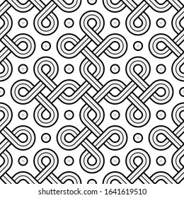 Vector Illustration of a Viking Nordic Seamless Pattern - mystic, decorative interweaved Gold Engraved shapes. Lines, engraving and fill color neatly in separate well-defined Layers.